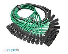 Premium Mogami 2933 12 Channel Snake | Neutrik Gold XLR-F XLR-M | Green 35 Feet