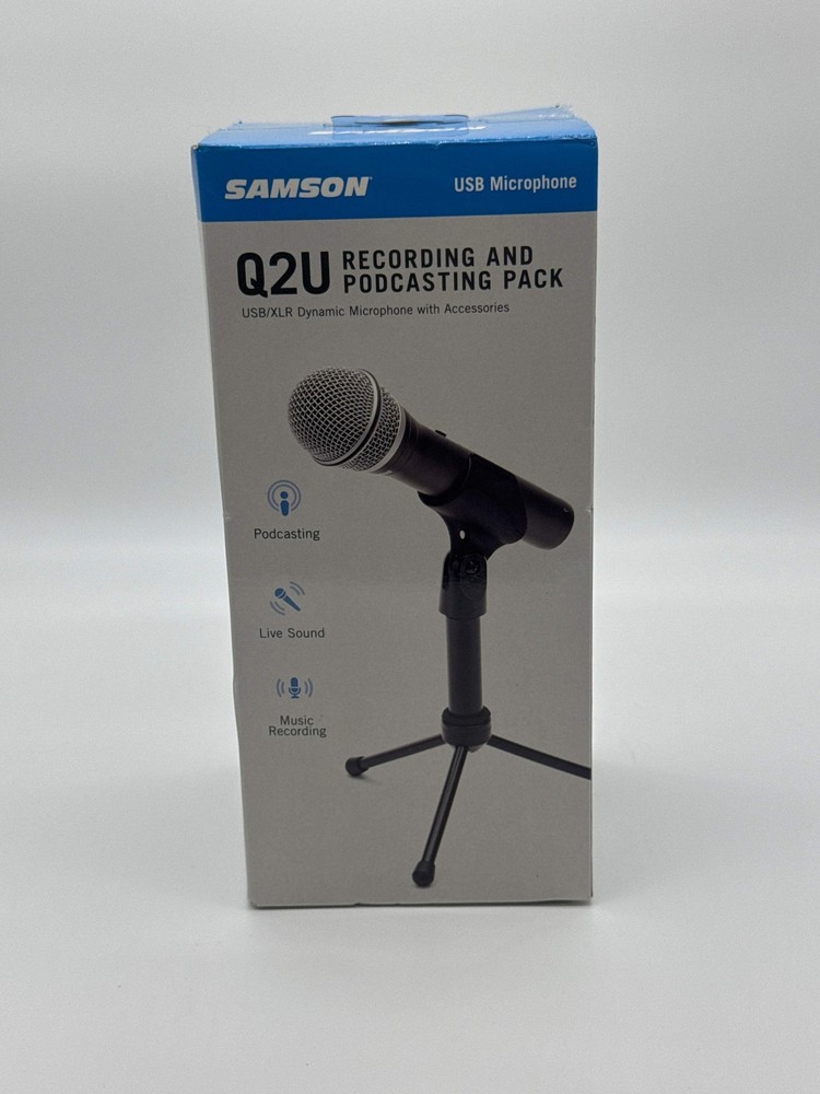Samson Q2U USB/XLR Dynamic Microphone Podcasting Pack New Sealed