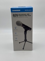 Samson Q2U USB/XLR Dynamic Microphone Podcasting Pack New Sealed