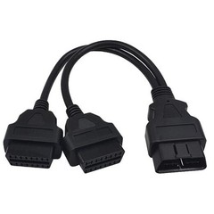 OBD2 Splitter Cable 1FT/30cm, 16Pin Male to Female, Extension Cord for