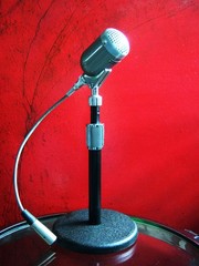 Vintage RARE 1950’s NEAT T-3 dynamic microphone Hi Z w stand Lafayette Calrad