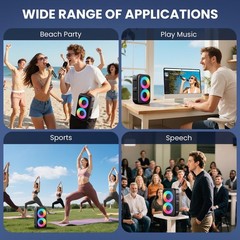 Bluetooth Speaker with 2 Wireless Microphones – Big Party for Black