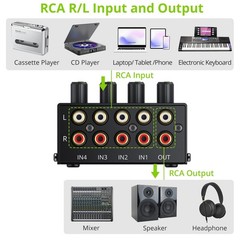 4 Channel Stereo Audio Mixer CX400 Metal Shell Support RCA Input and Output M…