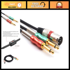 6.6FT XLR to Dual 1/4″ TS Male Y Splitter Cable – Stereo Microphone Adapter 2M