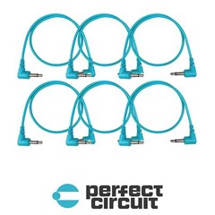 Tendrils Right Angle Cable 6-Pack 20CM (Cyan) EURORACK NEW PERFECT CIRCUIT