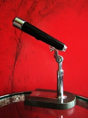 Vintage 1950’s Aiwa DM-8 Dynamic microphone w stand prop Olson Lafayette RCA # 2