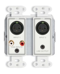 RDL DD-RN31 Wall-Mounted Dante Interface, 2 XLR In, 2 RCA In, 1/8 In/Out, 2 Out