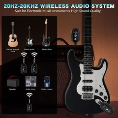 A8 Wireless Guitar Transmitter System (2TX+1RX), Black