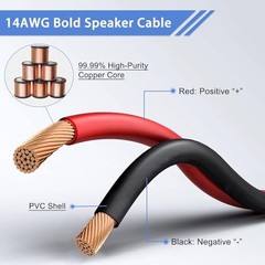 2 Pack Speaker Bare Wire Cables to RCA Plugs Adapter Repair Speaker Cord, Heavy