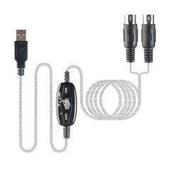 USB IN-OUT MIDI Interface Cable Converter to PC Music Keyboard Adapter Cord5Kko