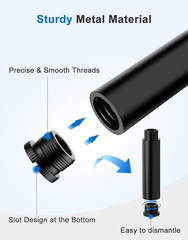 2 Pcs Mic Stand Extension Tube 5/8 Inch Microphone Extension Pipe Aluminum Alloy