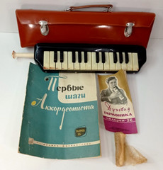 Vintage Soviet wind instrument synthesizer melody-26 USSR Brass harmonica