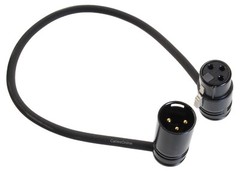1ft Low-Profile Right-Angle 3-Pin XLR Male to Female Adjustable-Angle Cable