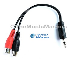 6 inch 3.5MM (1/8″) Stereo Male to Dual RCA Female Jacks Audio Cable Wire VWLTW