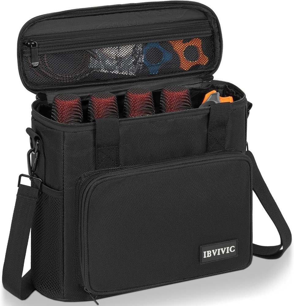 4 Slots Wireless Microphone Case with Foam, Microphone Carry Travel Bag with …