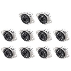 MECCANIXITY 10 Pcs 9pin Tube Socket Bakelite Socket,Vacuum 28mm, Black