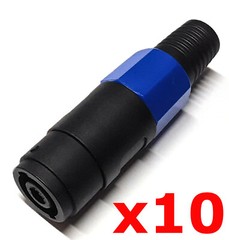 10 Pack – Female 4 Pole Conductor Cable Connector for SPEAKON Audio Loudspeaker