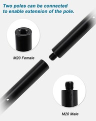 Vondynote 11 inch Extended Pole Subwoofer Pole M20 Speaker Mount Pole with 35mm