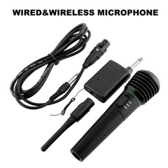 Wireless/Wired VHF Professional Microphone Handheld System Karaoke w/Receiver US