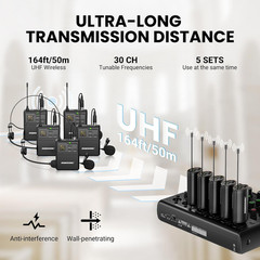 UHF Wireless Lavalier Microphone System-Lavalier & Headset Mics