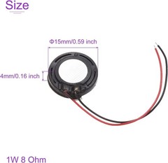 4 Pack 1W 8 Ohm 15mm Diameter Mini DIY Magnetic Speaker Internal Replacement …