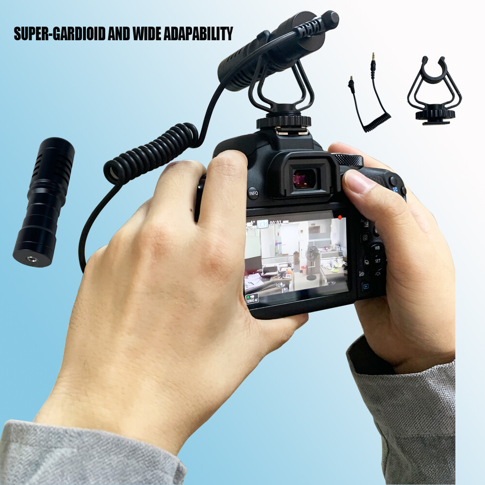 Camera Shotgun Microphone Video Supercardioid Mic For Smartphone DSLR Computer