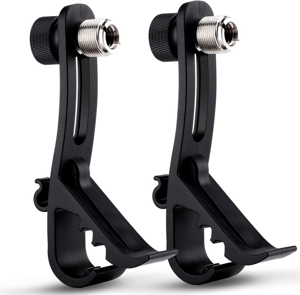 2PCS Drum Microphone Clip, Adjustable Mic Mount Clamp Holder Mic Securing Clip,