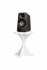 Minimalist White Desktop Speaker Stands Set, 1 Tier Stand Design