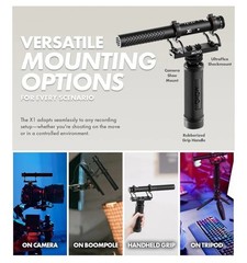 Movo X1 Supercardioid Shotgun Microphone – For DSLR, Smartphones, and Computers