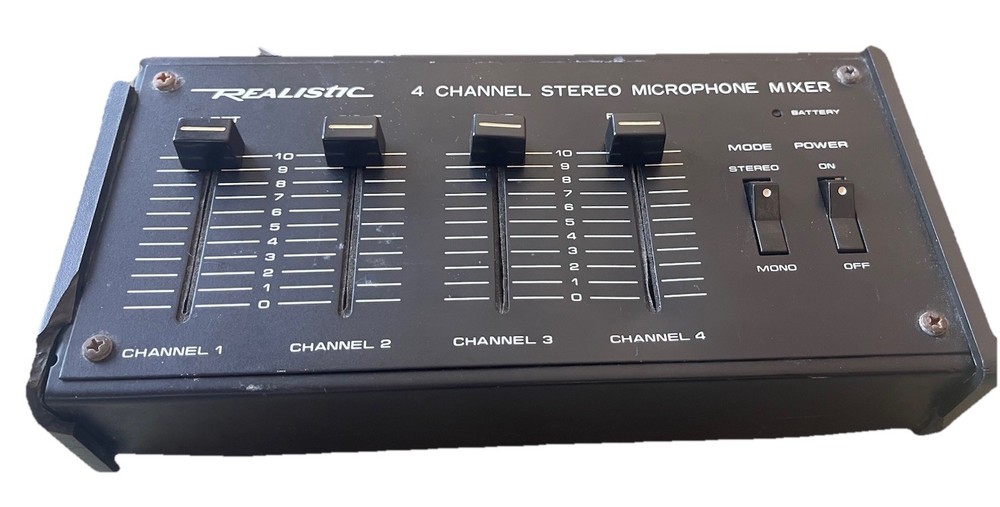 Realistic 4 Channel Stereo Microphone Mixer – Cat No. 32-1106 – PARTS ONLY