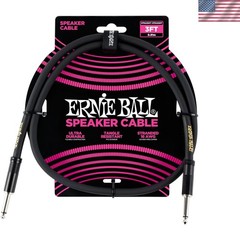 Speaker Cable, Straight/Straight, 3ft, Black