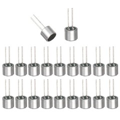 Cylindrical Electret Condenser Mic Inserts with Pins -50dB Pack of 20 Silver