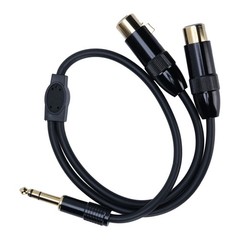 Dual XLR Female To 1/4 Inch 6.35mm Male Stereo Y Splitter Cable 1.6FT PVC D WPMU