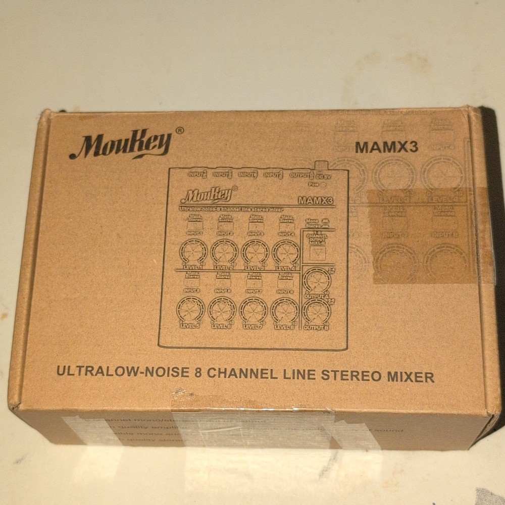 MouKey MAMX3 Ultra-Low Noise 8-Channel Stereo Line Mixer Desktop USB-C