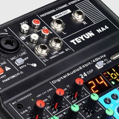 4-Channel Professional Audio Mixer with Bluetooth, USB & DSP Effects