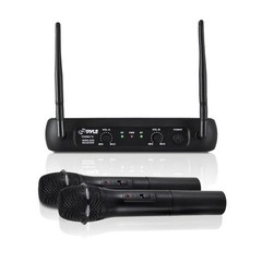 2 Channel Wireless Mic System Receiver Microphone Equipment Host Event DJ PA