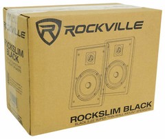 (2) Rockville RockSlim Black 5.25″ Commercial Restaurant/Bar/Cafe Wall Speakers