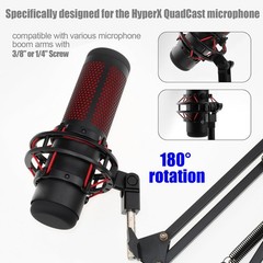 Microphone Mount Adapter for Hyperx Quadcast with 3/8″ or 1/4″ Screw M, black