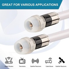 MOOKEERF Coaxial Cable 200FT,RG6 with Weatherproof 200FT, White