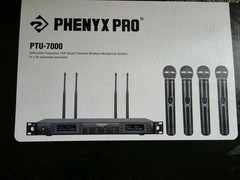Phenyx Pro Wireless Microphone System PTU-7000-4H Quad Channel UHF 328ft