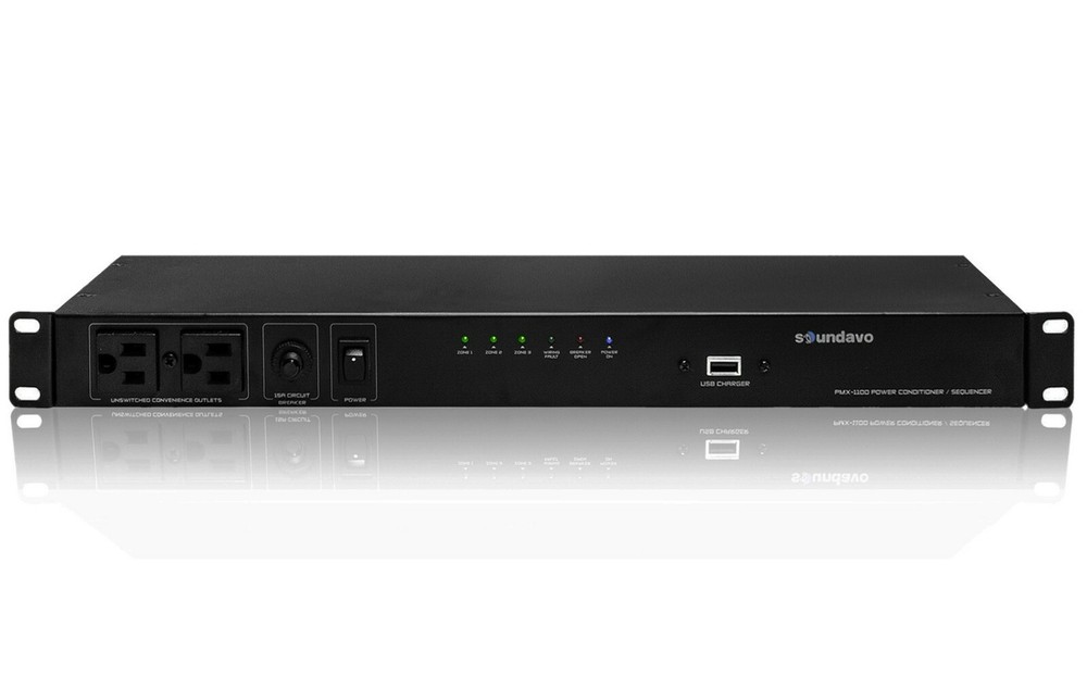 Soundavo PMX-1100 Power Conditioner/Surge Sequencer 10 Protected Outlets
