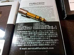 1x Furutech F63(G) 6.3mm male to 3.5mm female Gold Plated stereo Plug adapter