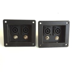 2Pc Plastic Jack Plate W/ Dual SpeakON NL4 & 1/4″ Female Jack PA Speaker 99x84mm