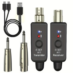Wireless XLR Adapter System Dual Transmitter & Receiver for Mic Guitar Mixer USA