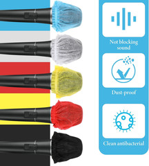 100PCS Microphone Covers Disposable, Non-Woven,Clean and No-Odor Mic Covers