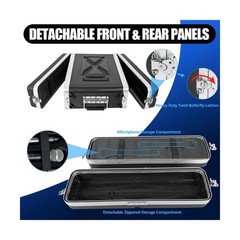 MUZNOTE 2U ABS Rack Case Shallow 12″ Depth,19″ Rackmount Flight Road Travel C…