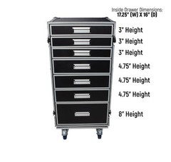 OSP PRO-WORK 7 Drawers Utility Road ATA Flight Case w/4″ Caster Wheels