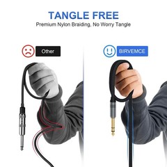 2 Pack 10FT 1/4 Inch TRS Audio Cable Stereo Balanced Right Angle Studio Cable
