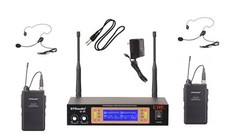 GTD Audio 2Ch UHF Lavaliere Wireless Microphone Mic System NEW 35LL