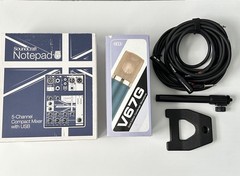 MXL V67G PRO RECORDING STUDIO MICROPHONE + SOUNDCRAFT NOTEPAD-5 MIXER + CABLES